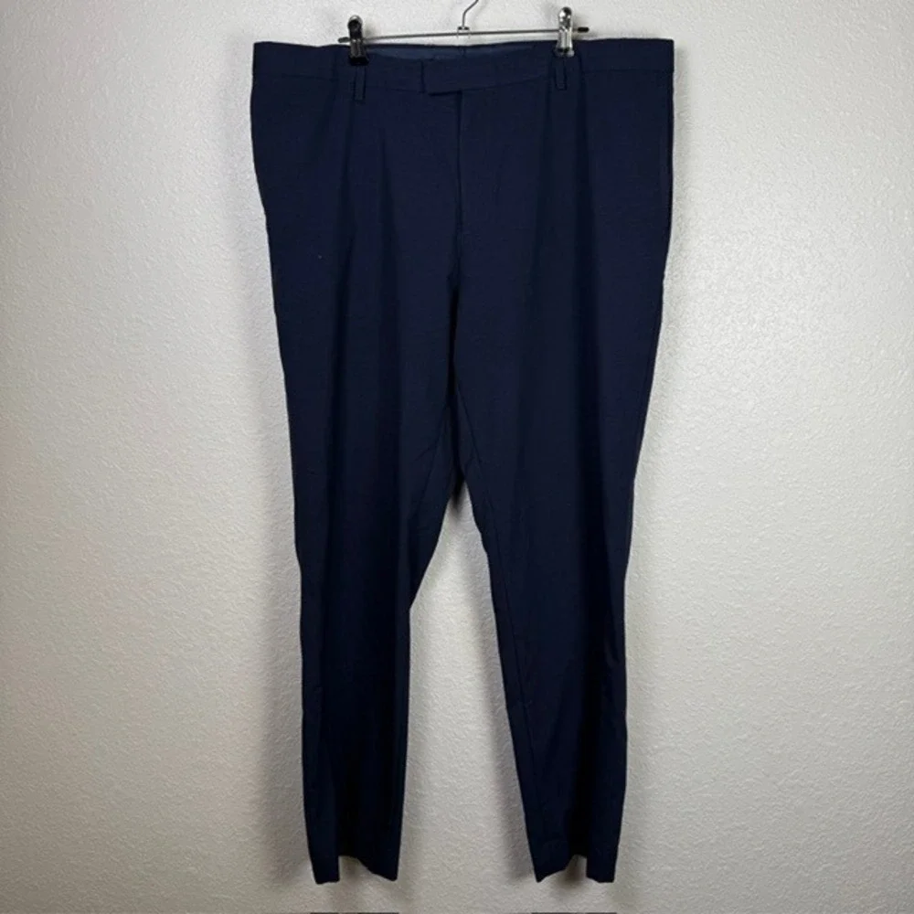 Banana Republic Slim Fit Dress Pants (Micro-Check Pattern) Navy Blue 36x32